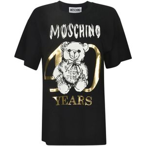 Moschino, Designer T-shirts en Polos Zwart, Dames, Maat:2XS