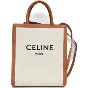 Celine Vintage, Pre-owned, Dames, Wit, ONE Size, Leer, Pre-owned Canvas celine-bags