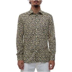 Kiton, Casual overhemd Geel, Heren, Maat:L