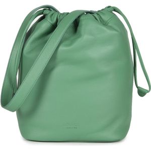 Douuod Woman, Tassen, Dames, Groen, ONE Size, Leer, Groene Bucket Bag met Verstelbare Band