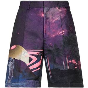 Valentino, Korte broeken, Heren, Paars, S, Katoen, Water Nights Shorts High-Waist Mannen