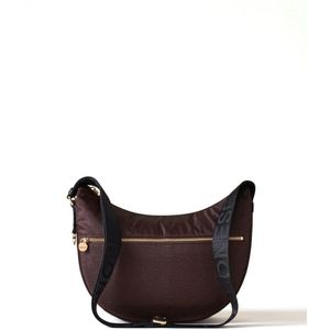 Borbonese, Tassen, Dames, Bruin, ONE Size, Leer, Medium Luna Tas - Eco Line Hobo Tas