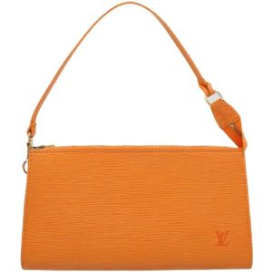 Louis Vuitton Vintage, Pre-owned, Dames, Oranje, ONE Size, Leer, Pre-owned Leather clutches