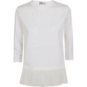 Herno, Tops, Dames, Wit, XS, Polyester, T-Shirts
