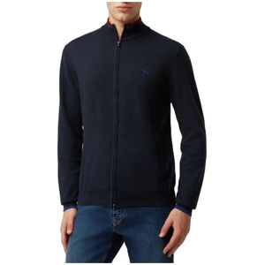 Harmont & Blaine, Heren Cardigan van wol en katoen Blauw, Heren, Maat:XL