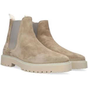 Nubikk, Schoenen, Heren, Grijs, 42 EU, Suède, Taupe Chelsea Boots Logan Rai