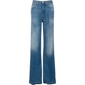 Don The Fuller, Jeans, Dames, Blauw, W26, Katoen, Blauwe Dames Jeans Rits Knoop Katoen