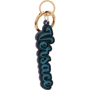 Versace, Blauwe sleutelhangers Blauw, Heren, Maat:ONE Size