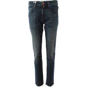 Jacob Cohën, Jeans, Heren, Blauw, W37, Katoen, Slim-fit Blauwe Jeans voor Mannen