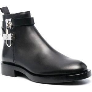 Givenchy, Schoenen, Heren, Zwart, 40 EU, Leer, Lock Leren Enkellaarzen