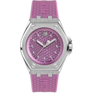 Philipp Plein, Accessoires, Dames, Paars, ONE Size, Extreme Lady Crystal Horloge