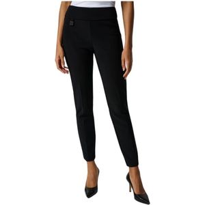 Joseph Ribkoff, Slim Fit Zijde-effect Broek Zwart, Dames, Maat:S