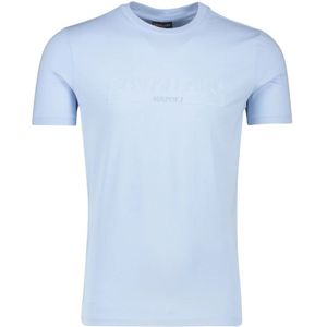 Cavallaro, Tops, Heren, Blauw, 3Xl, Katoen, Slim Fit Blauw T-shirt