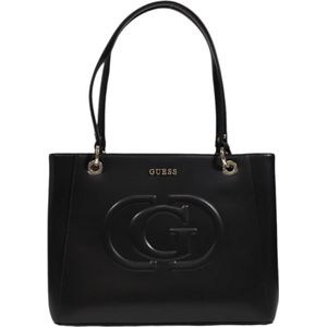 Guess, Tassen, Dames, Zwart, ONE Size, Eco Noel Tote Tas Herfst/Winter Collectie