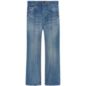 Saint Laurent, Jeans, Dames, Blauw, W25, Katoen, Rechte Jeans Upgrade, Françoise Flared Cut