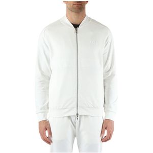 Antony Morato, Sweatshirts & Hoodies, Heren, Wit, XL, Katoen, Regular Fit Katoen Zip Sweater