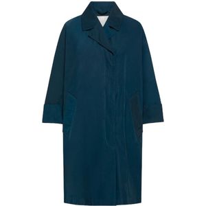 OOF Wear, Klassieke Nylon Trench Coat Blauw, Dames, Maat:M