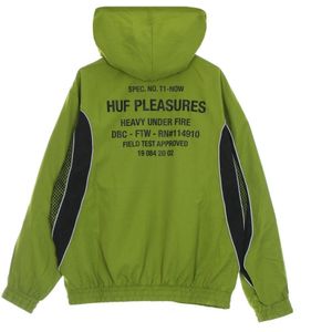 Huf, Jassen, Heren, Groen, S, Polyester, Groene Track Jacket met reflecterende details