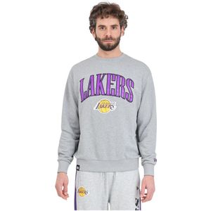 New Era, Sweatshirts & Hoodies, Heren, Grijs, L, Katoen, LA Lakers NBA Arch Graphic Sweater