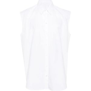 Helmut Lang, Blouses & Shirts, Dames, Wit, S, Witte Mouwloze Shirt