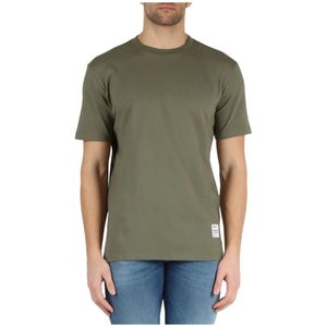 Replay, Tops, Heren, Groen, XL, Katoen, Katoenen T-shirt met Logo