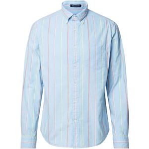 Gant, Overhemden, Heren, Blauw, XL, Katoen, Blauwe overhemden met lange mouwen