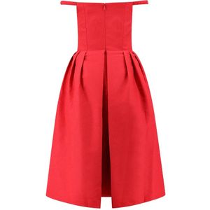 Self Portrait, Kleedjes, Dames, Rood, S, Polyester, Midi Kleedjes