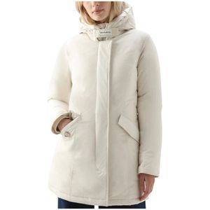 Woolrich, Anorakki Parka - Extreme bescherming en warmte Beige, Dames, Maat:S