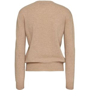 Dsquared2, Truien, Dames, Beige, S, Wol, Geribbelde Crewneck Wollen Pullover