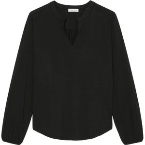 Marc O'Polo, Blouses & Shirts, Dames, Zwart, 2Xs, Katoen, Jersey blouse los