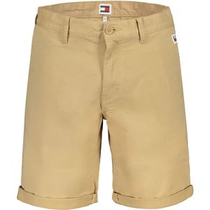 Tommy Hilfiger, Korte broeken, Heren, Beige, W30, Beige Heren Shorts Slim Fit Geborduurd