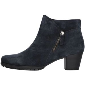 Gabor, Schoenen, Dames, Blauw, 37 1/2 EU, Suède, Blauwe Suède Enkellaarsjes Stijlvol Comfort