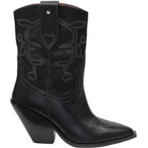 Fabienne Chapot, Schoenen, Dames, Zwart, 41 EU, Leer, Zwarte Cowboy Laarzen met Puntige Neuzen