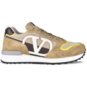 Valentino Garavani, Kameel Suède VLogo Pace Sneakers Bruin, Heren, Maat:42 1/2 EU