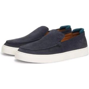 Tommy Hilfiger, Schoenen, Heren, Blauw, 42 EU, Suède, Casual Suède Loafer