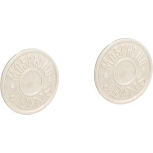Moschino, Bijoux Zilveren Clip-on Oorbellen Grijs, Dames, Maat:ONE Size