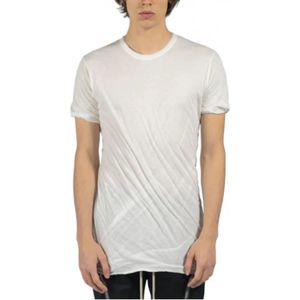 Rick Owens, Melk Double Tee - Kortemouw Dubbellaag T-Shirt Wit, Heren, Maat:S