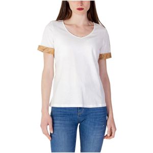 Alviero Martini 1a Classe, Tops, Dames, Wit, S, Katoen, Dameskatoenen T-shirt Lente/Zomercollectie