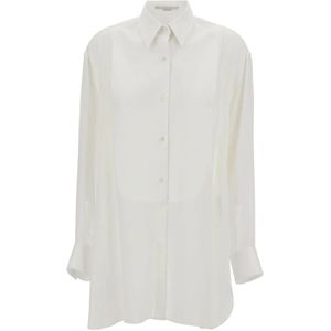 Stella McCartney, Klassieke Witte Zijden Overhemd Wit, Dames, Maat:3XS