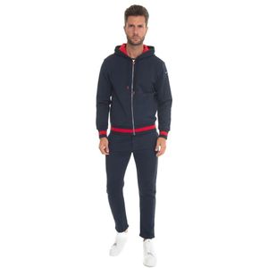 Kiton, Sport, Heren, Blauw, L, Katoen, Sport trainingspak met contrast piping