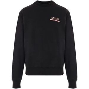 Amiri, Sweatshirts & Hoodies, Heren, Zwart, XL, Katoen, Zwarte Katoenen Jersey Sweater Watercolor Bar