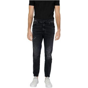 Antony Morato, Zwarte Katoenen Rits Jeans Lente/Zomer Zwart, Heren, Maat:W33