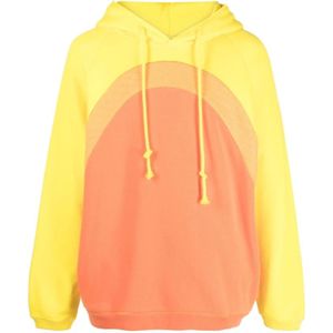 Erl, Sweatshirts & Hoodies, Heren, Oranje, XL, Katoen, Multicolor Katoenen Hoodie voor Mannen