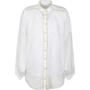 Zimmermann, Blouses & Shirts, Dames, Wit, S, Polyester, Ivory Junie Blouse