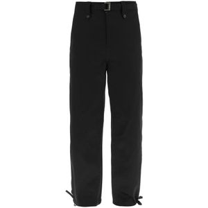 Sacai, Twill Chino Broek met Grosgrain Riem Zwart, Dames, Maat:L