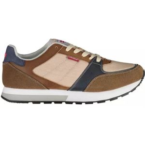 Carrera, Schoenen, Heren, Veelkleurig, 43 EU, Polyester, Bruine Polyester Sneaker met Veters en Logo