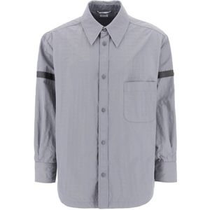 Thom Browne, Overhemden, Heren, Grijs, M, Nylon, Casual Shirts