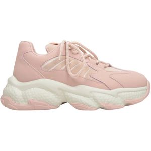 Estro, Schoenen, Dames, Roze, 40 EU, Leer, Lichtroze Chunky Platform Sneakers