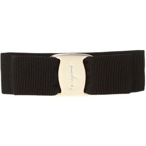 Salvatore Ferragamo, Haaraccessoire met logo-omrande strik Zwart, Dames, Maat:ONE Size