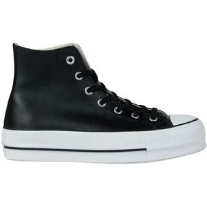 Converse, Schoenen, Dames, Zwart, 37 EU, Platform Leren High-Top Sneakers